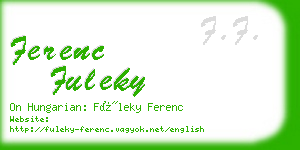 ferenc fuleky business card